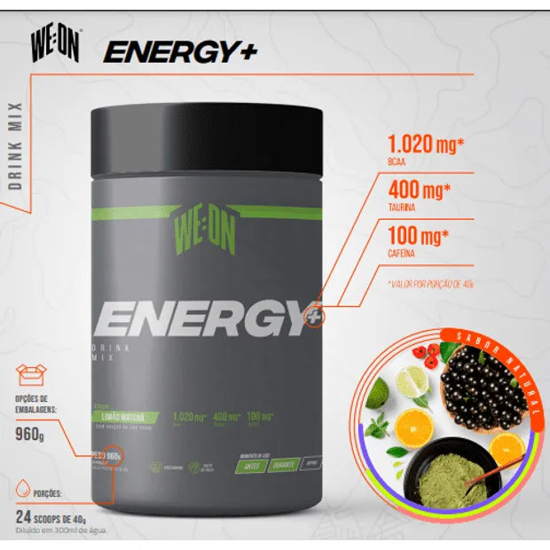 ENERGY+ Drink Mix - Sabor Jabuticaba - Suplemento em Pó - 960g