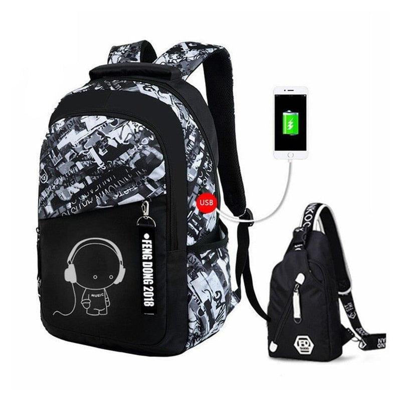 Mochila Escolar Masculina + Shoulder Bag de Brinde