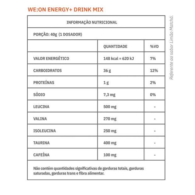 ENERGY+ Drink Mix - Sabor Laranja com Acerola - Suplemento em Pó - 960g